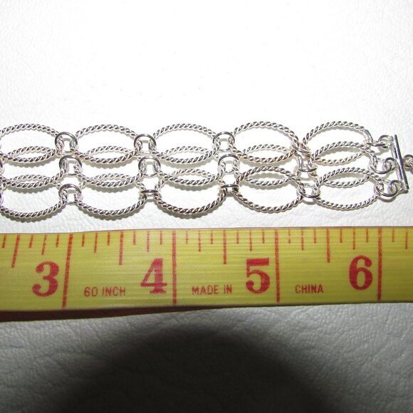 Sterling Silver Triple Link Bracelet - NEW - Picture 3 of 9